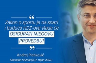 Plenković Zakon o sportu
